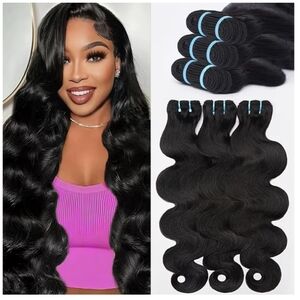 16A Quality Raw Indian Body Wave Human Hair Bundles 14” 16” 18” 3 Bundle Set GWP